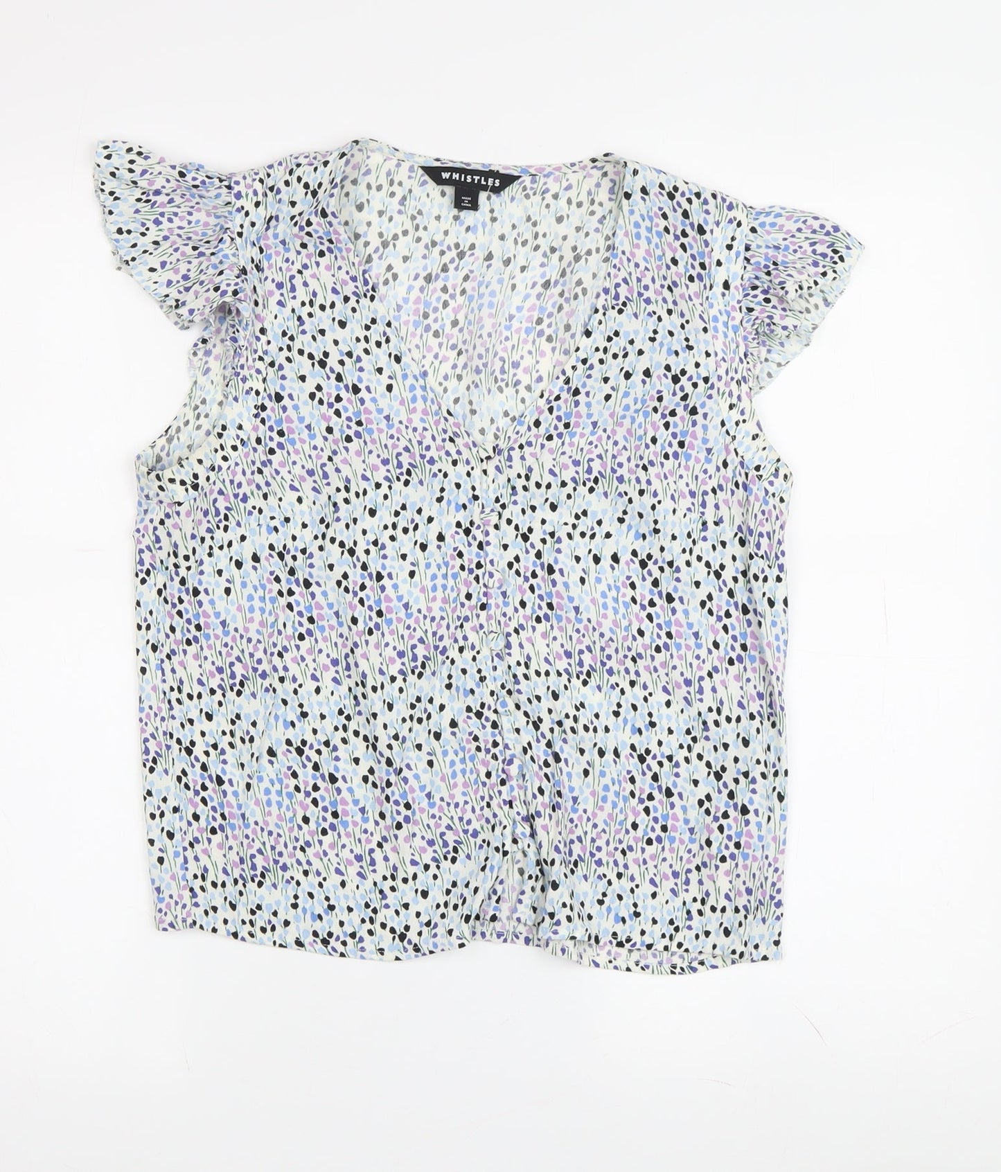 Whistles Women's Floral Flutter Sleeve Blouse