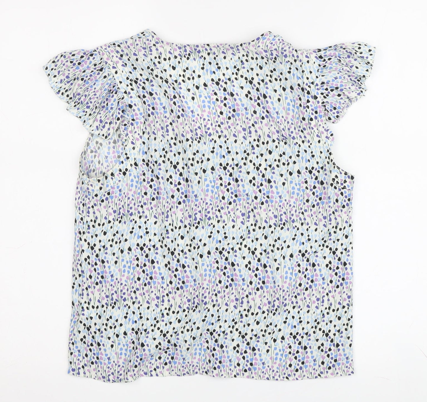 Whistles Women's Floral Flutter Sleeve Blouse