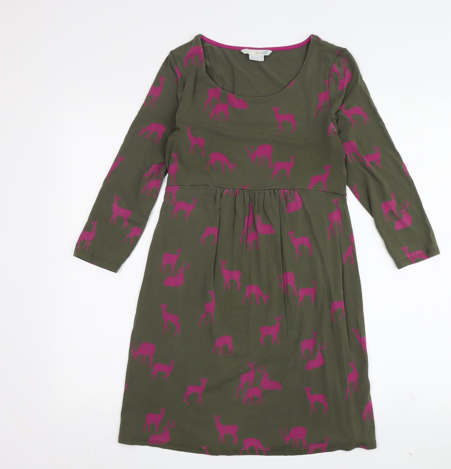 Boden Women's Green Animal A-Line Dress Size 10