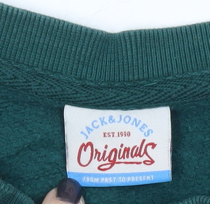 Jack & Jones Men's Green Pullover Christmas Sweatshirt L