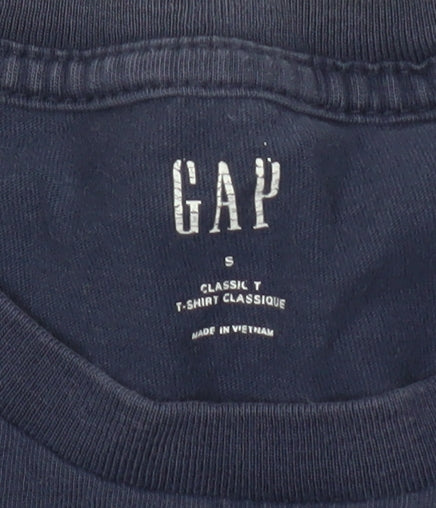 GAP Men's Classic Blue Cotton Short Sleeve T-Shirt