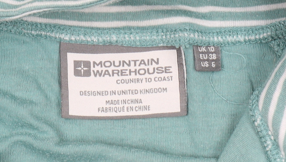 Mountain Warehouse Green Striped Full Zip Hoodie Size 10