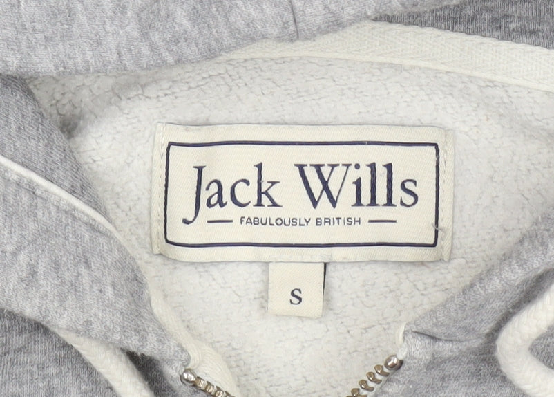 Jack Wills Men's Grey Full Zip Hoodie S