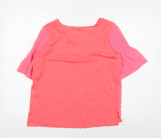 French Connection Women's Pink Blouse, Size M, Boat Neck