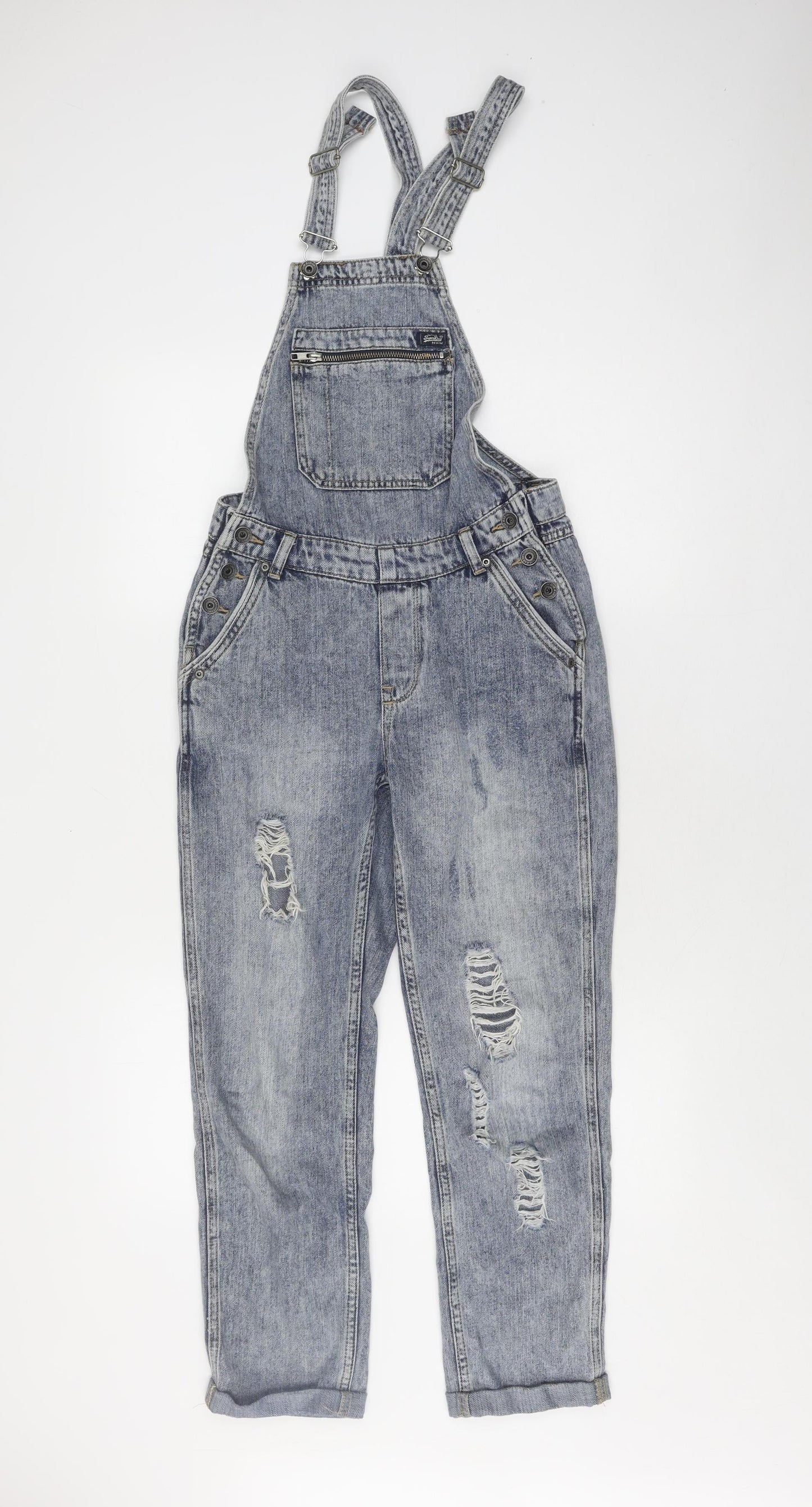 Superdry Women's Blue Mom Jeans XS Distressed Denim