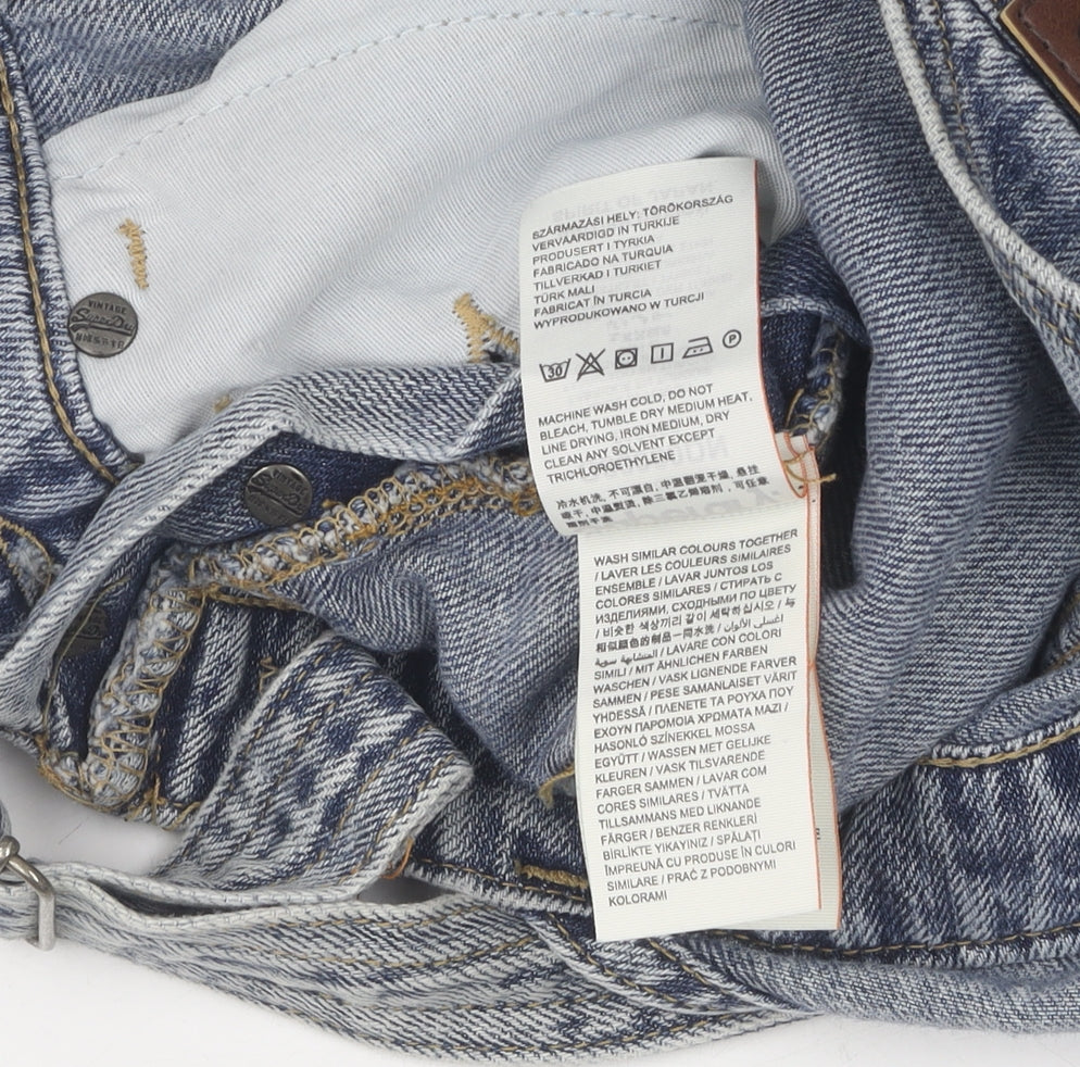 Superdry Women's Blue Mom Jeans XS Distressed Denim
