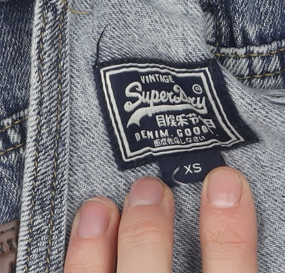 Superdry Women's Blue Mom Jeans XS Distressed Denim