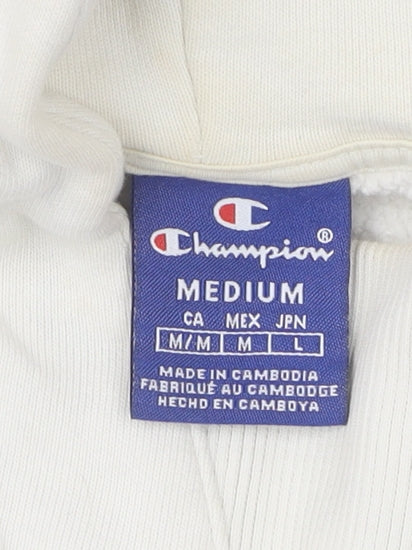 Champion Unisex White Pullover Hoodie Medium