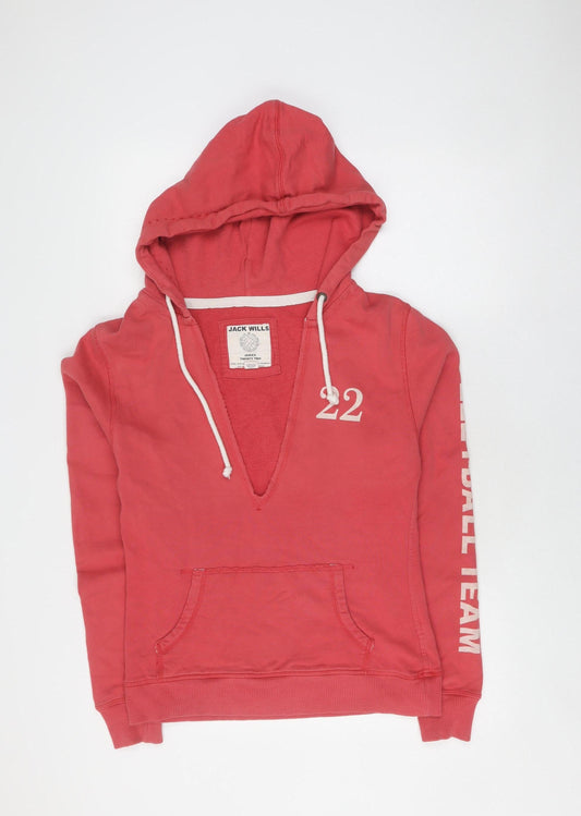 Jack Wills Women's Red Pullover Hoodie Size 12