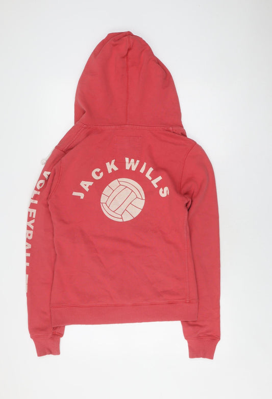 Jack Wills Women's Red Pullover Hoodie Size 12