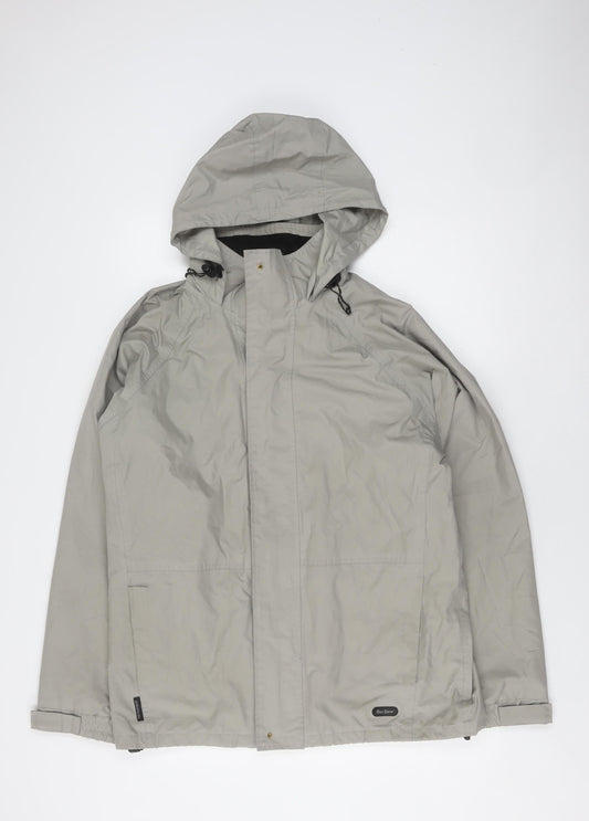 Peter Storm Men's Grey Hooded Rain Jacket, Size S
