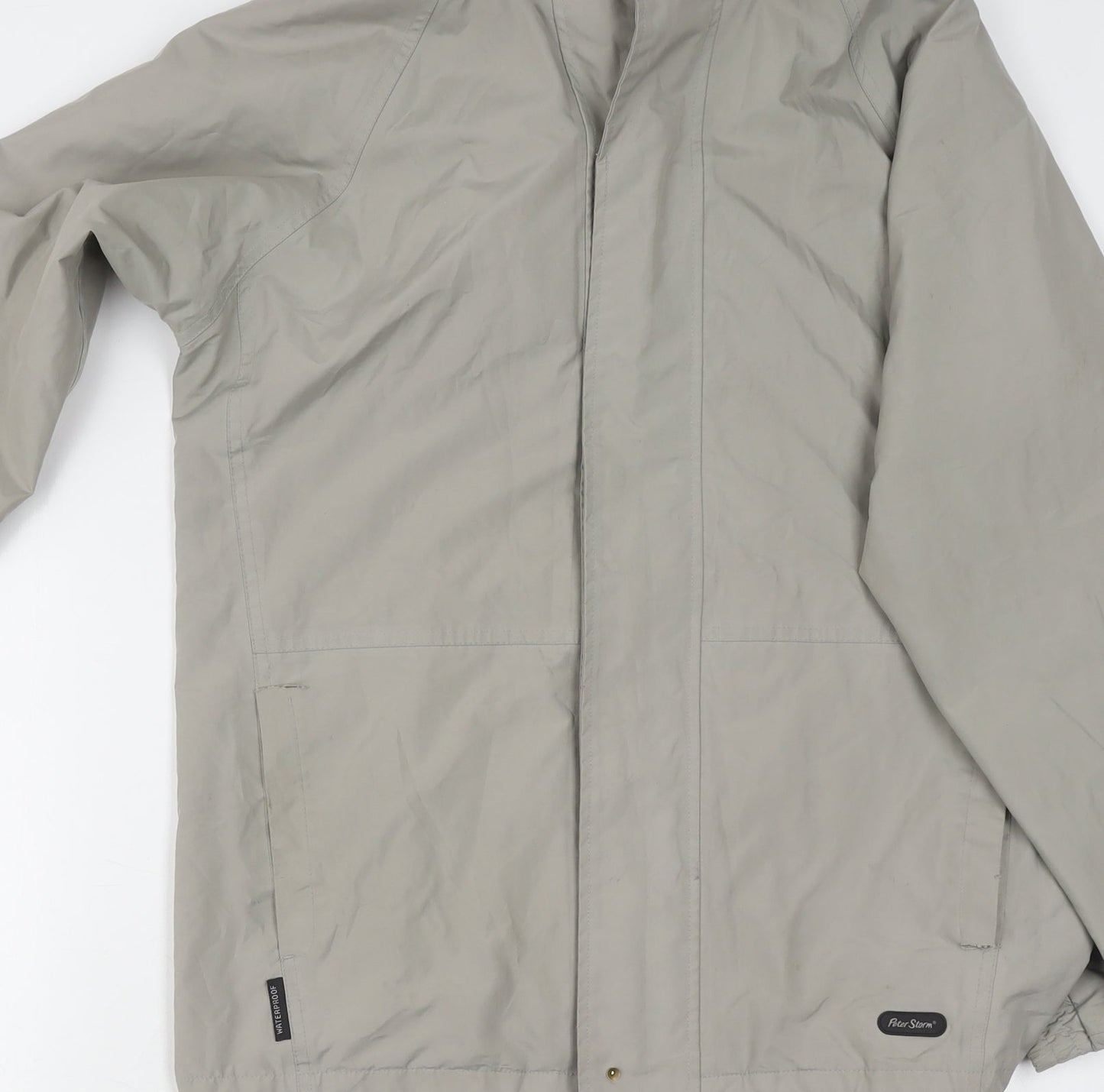 Peter Storm Men's Grey Hooded Rain Jacket, Size S