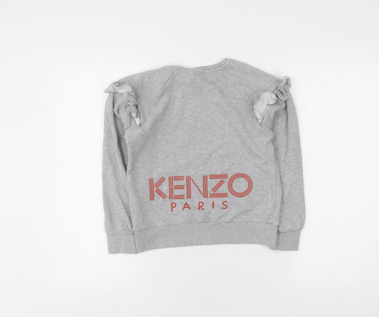 Kenzo Girls Grey Pullover Jumper, Size 10-11, Long Sleeve