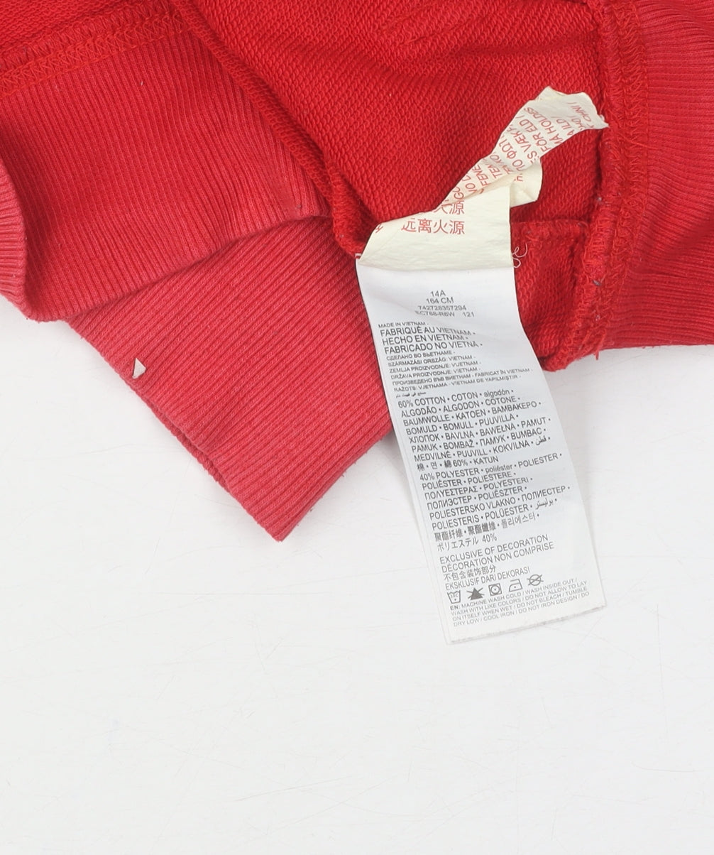 Levi's Red Pullover Hoodie Unisex Adult 164 with Logo