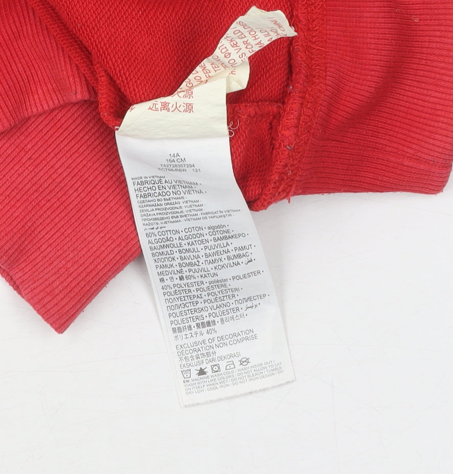 Levi's Red Pullover Hoodie Unisex Adult 164 with Logo