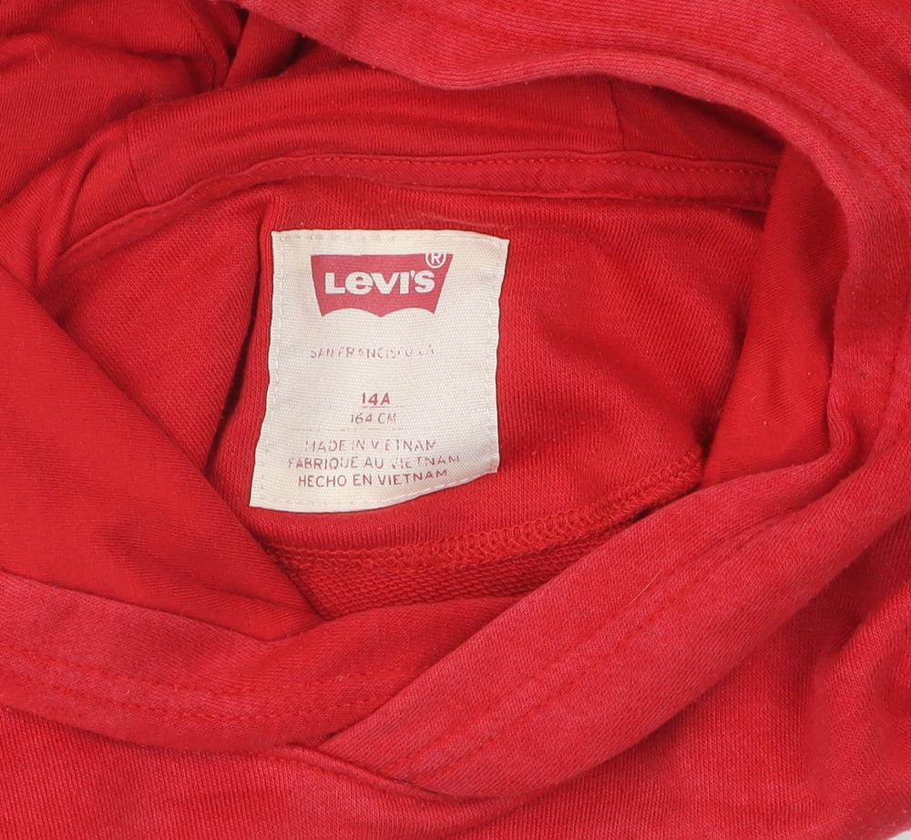 Levi's Red Pullover Hoodie Unisex Adult 164 with Logo