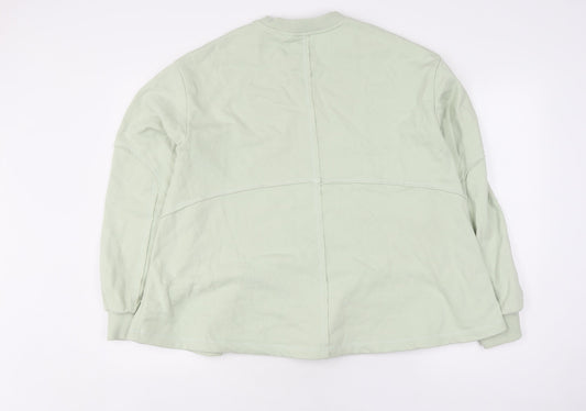 Sweaty Betty Women's Green Cotton Pullover Jumper, Size 14