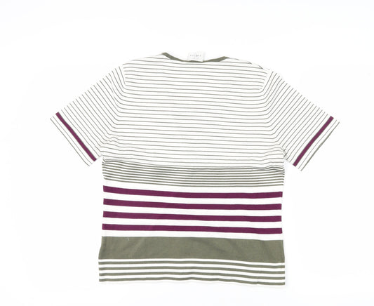 Eastex Women's Multicoloured Striped Wrap T-Shirt Size 12