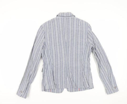 Banana Republic Women's Blue Striped Suit Jacket, Size 8