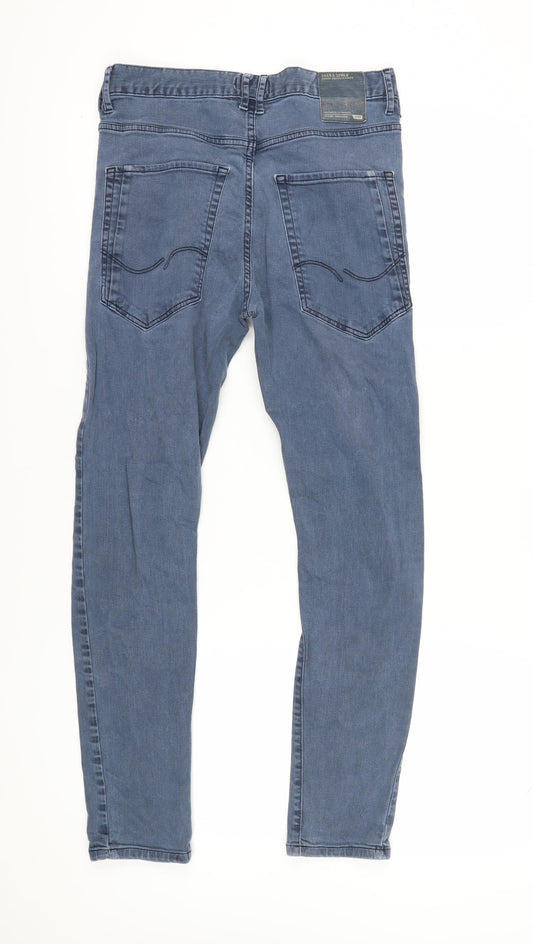 Jack & Jones Men's Blue Slim Fit Straight Jeans