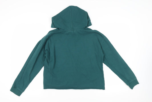 DKNY Women's Green Hoodie with Logo, Size S