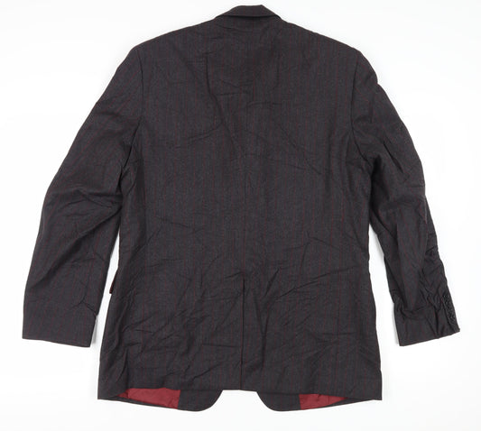 Austin Reed Men's Grey 42R Blazer Wool Striped