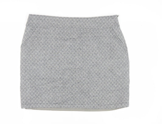 White Stuff Women's Grey Geometric Pencil Skirt, Size 18