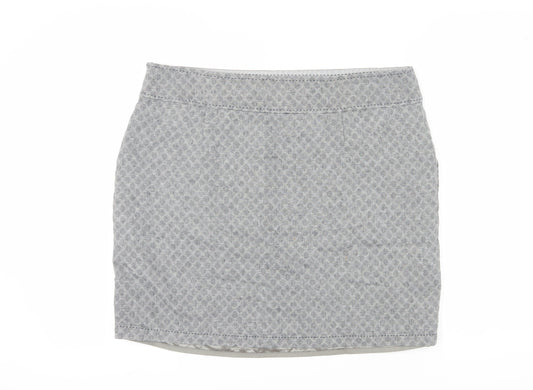 White Stuff Women's Grey Geometric Pencil Skirt, Size 18
