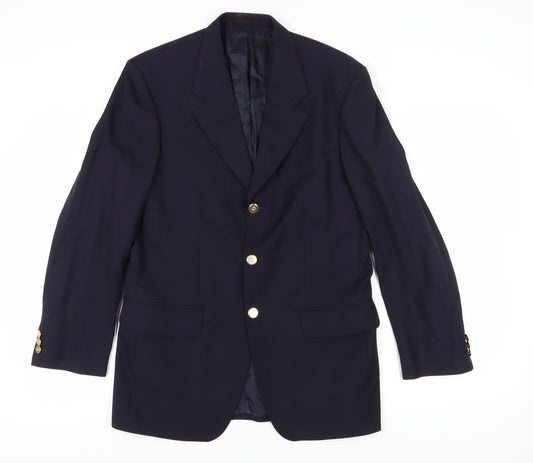 Magee Men's Blue Wool Blazer Size 38 Regular Fit