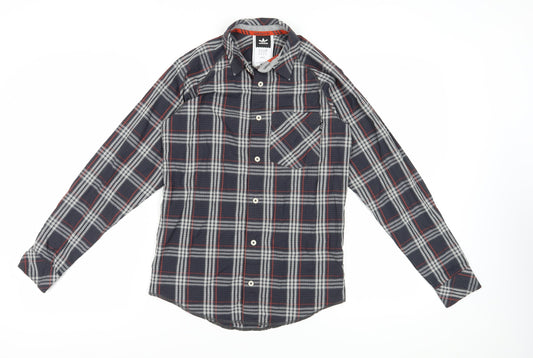 Adidas Men's Multicoloured XS Plaid Long Sleeve Shirt