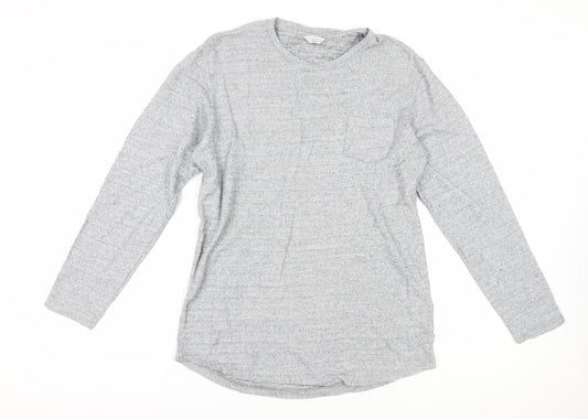 Jack & Jones Men's Grey Long Sleeve T-Shirt, Size L