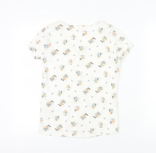 Fat Face Women’s White Floral Button-Up Shirt Size 6