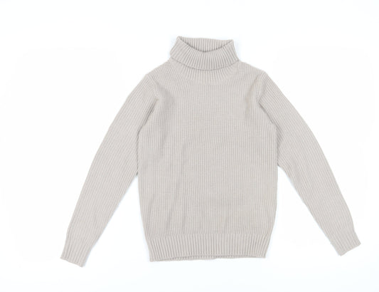 Jack & Jones Unisex Kids Beige Roll Neck Jumper Size 12