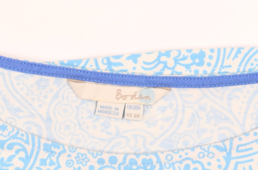 Boden Womens Blue Paisley Knee Length Shift Dress