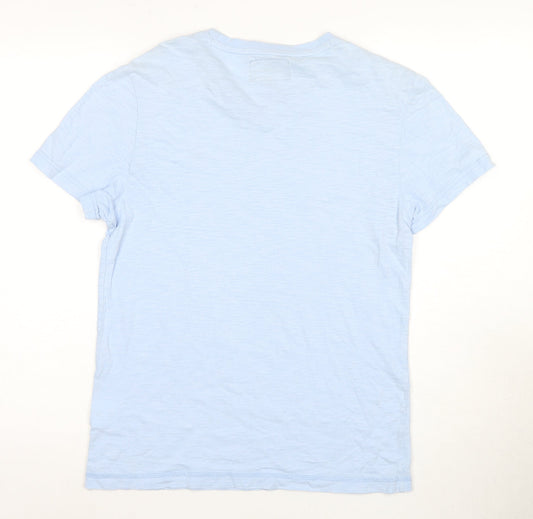 Criminal Men's Blue Cotton Regular Fit T-Shirt Size S