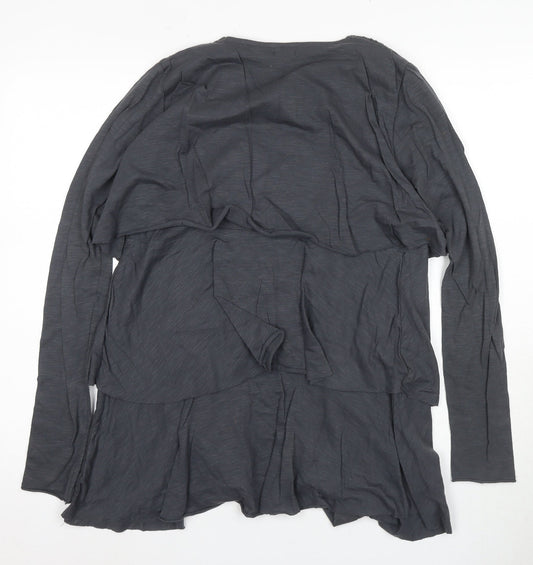 Womens UK Size 8-10 Laree Douce Grey Cotton Blouse