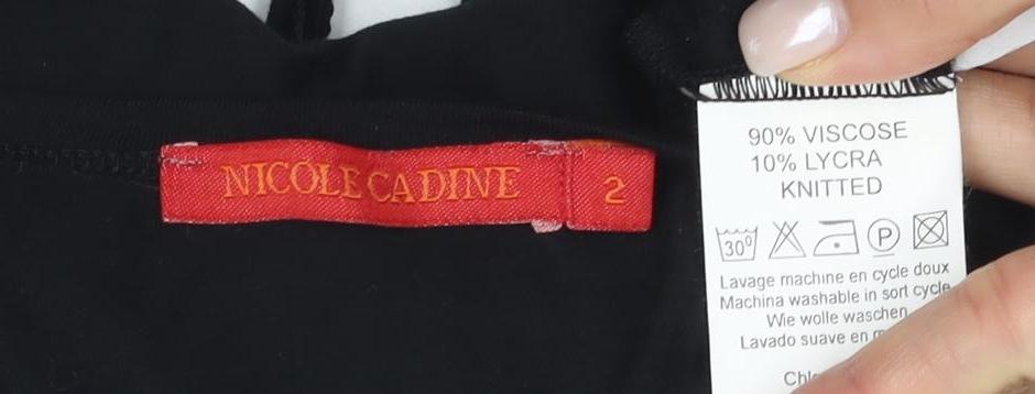 Nicole Cadine Women's Black Cropped Blouse Size 2