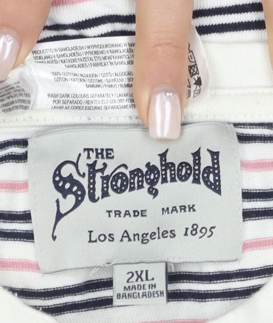 The Stronghold Unisex Multicoloured Striped T-Shirt 2XL