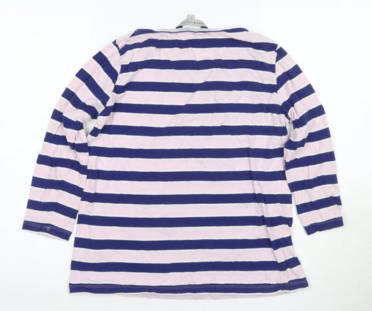 Crew Clothing Co. Women's Multicolour Striped T-Shirt, Size 14