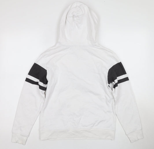 H&M Boys White Pullover Hoodie, Size 18 Plus, Casual Style