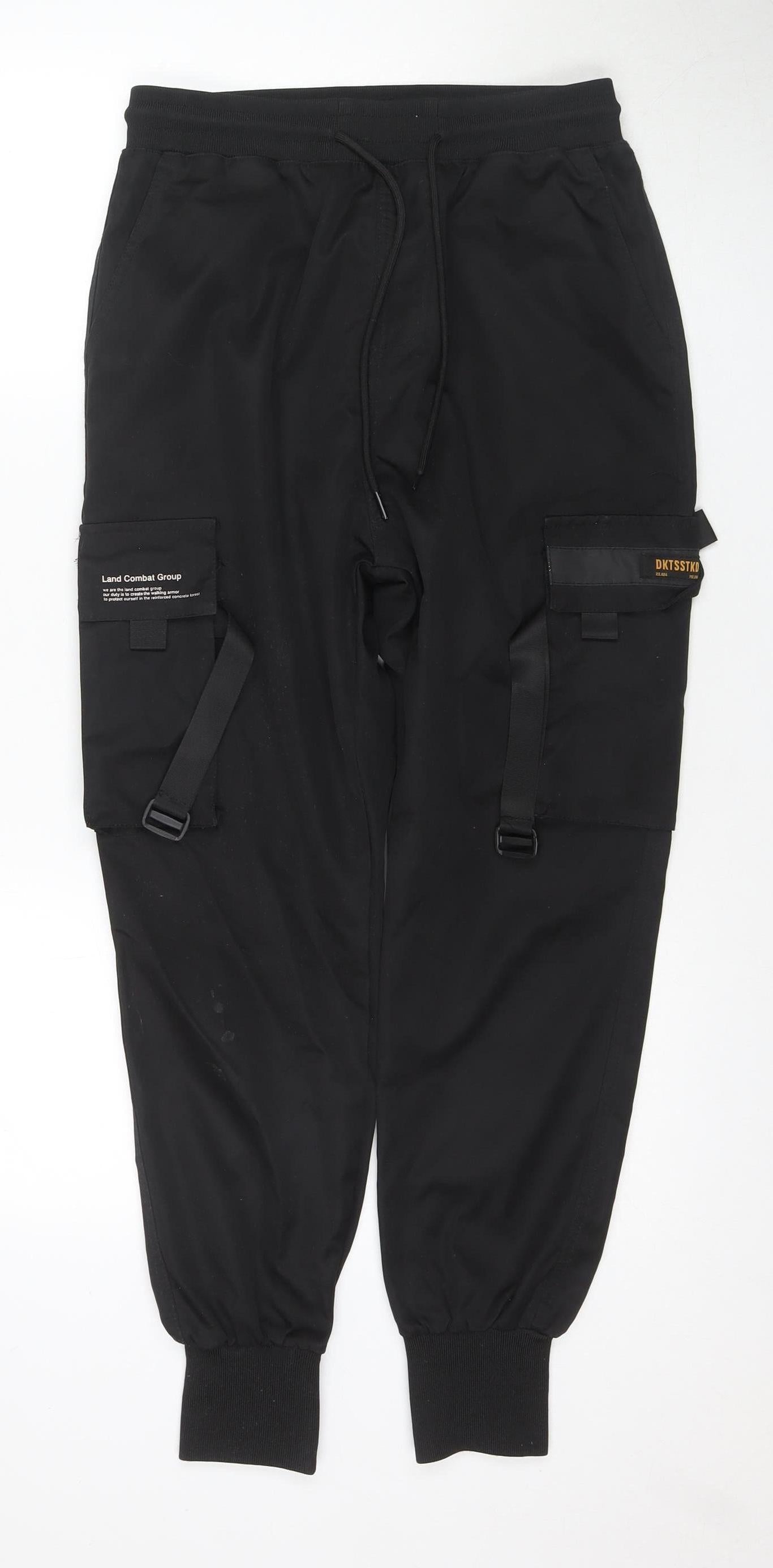 Slick Street Men's Black Cargo Trousers - Size S