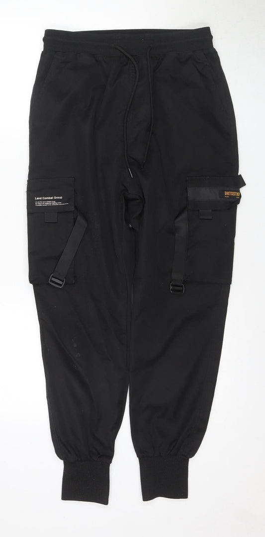 Slick Street Men's Black Cargo Trousers - Size S