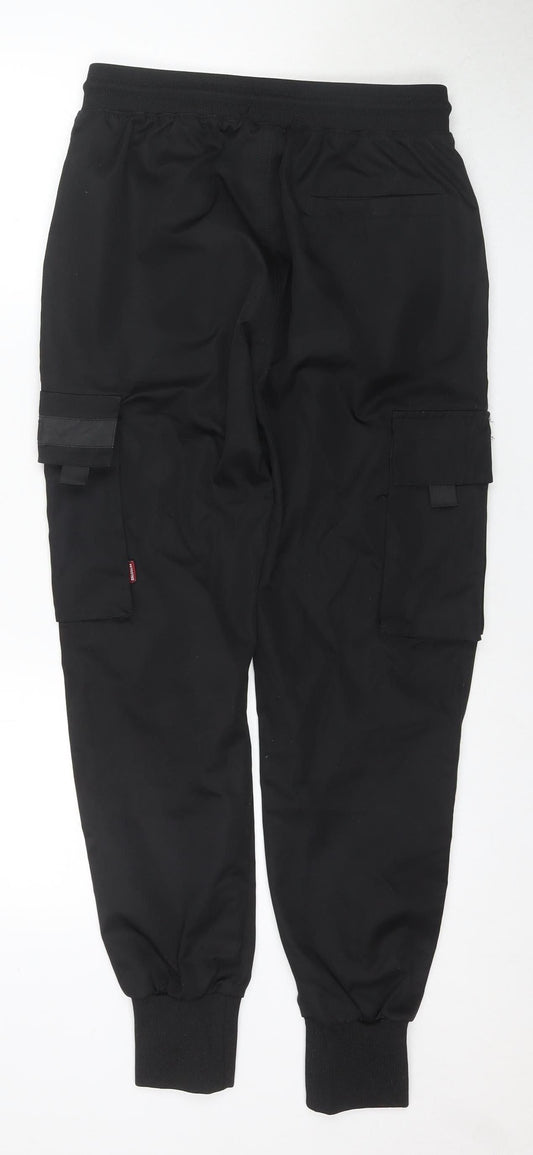 Slick Street Men's Black Cargo Trousers - Size S