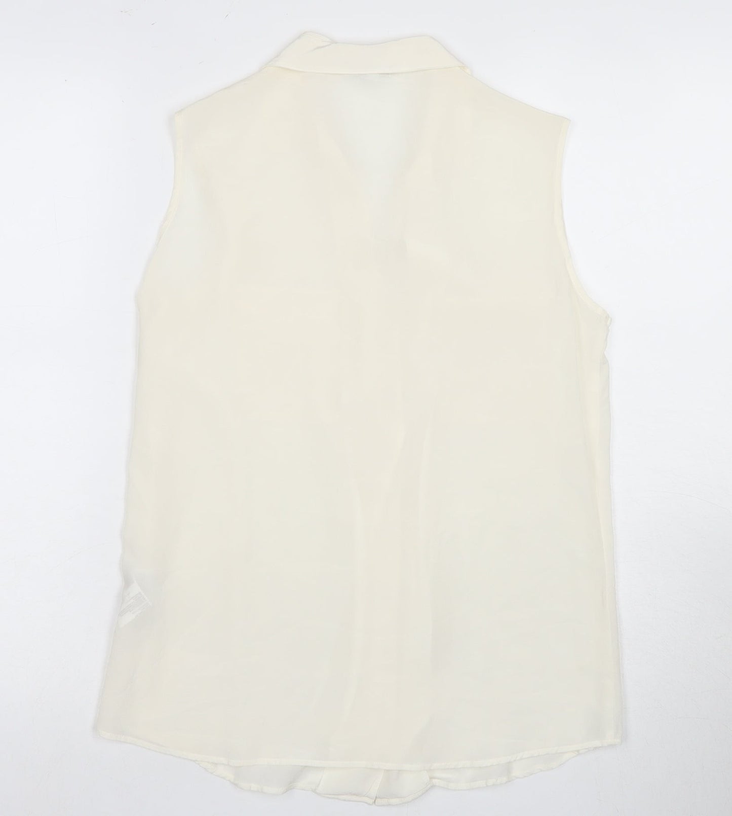 NetWork Women's Ivory Silk Sleeveless Button-Up