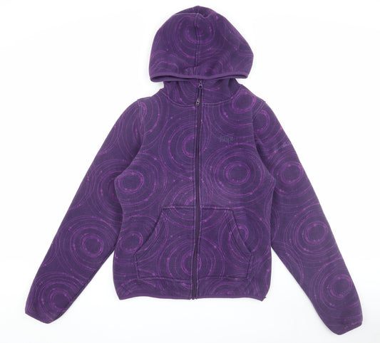 Trespass Women's Purple Geometric Hooded Fleece Jacket M
