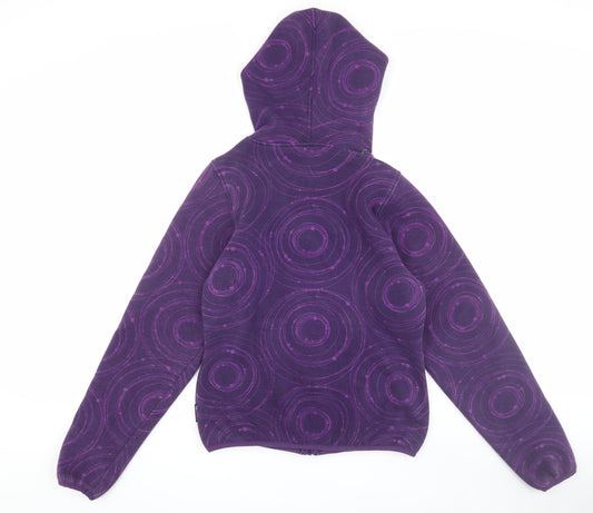 Trespass Women's Purple Geometric Hooded Fleece Jacket M