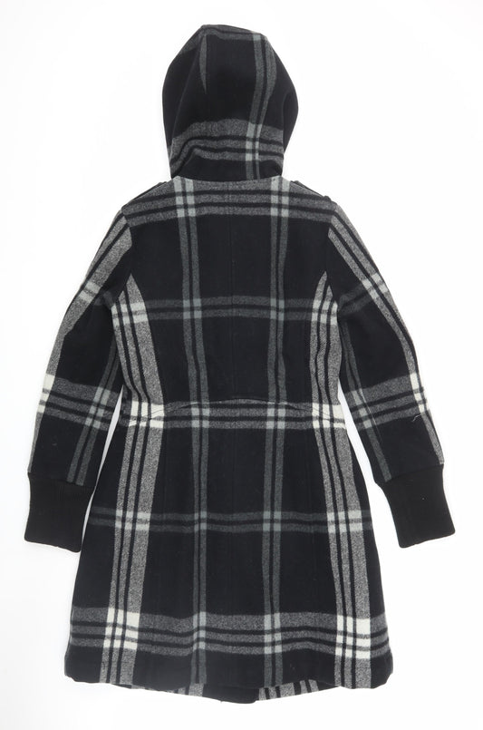 Firetrap Women's Black Wool Duffle Coat, Size S, Winter