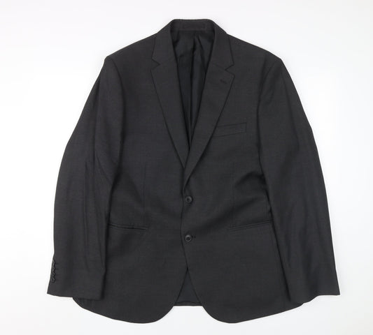 Moss Black Men's Blazer, Size 40, Regular Fit