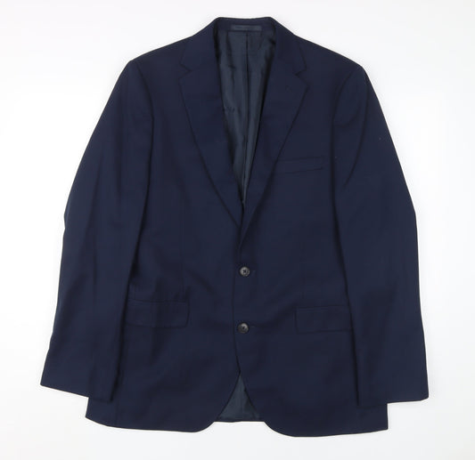 Moss Esq Men's Blue Blazer 40 Regular Fit Business