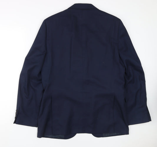 Moss Esq Men's Blue Blazer 40 Regular Fit Business